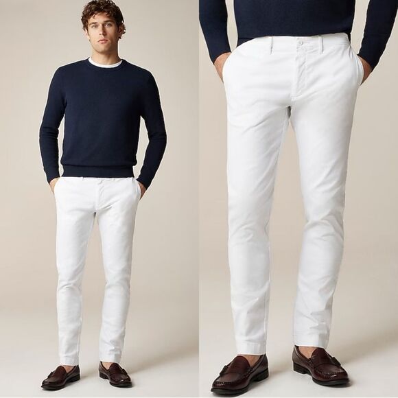NWT J CREW 484 Slim-fit stretch chino pant in white size 32/32 - Picture 1 of 8